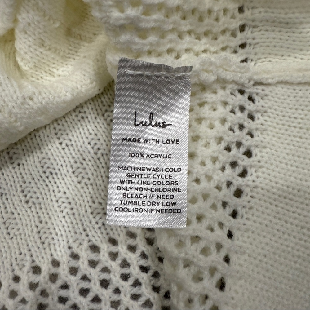 Lulu's Cream Knit Button-Front Crop Top - Picture 5 of 8